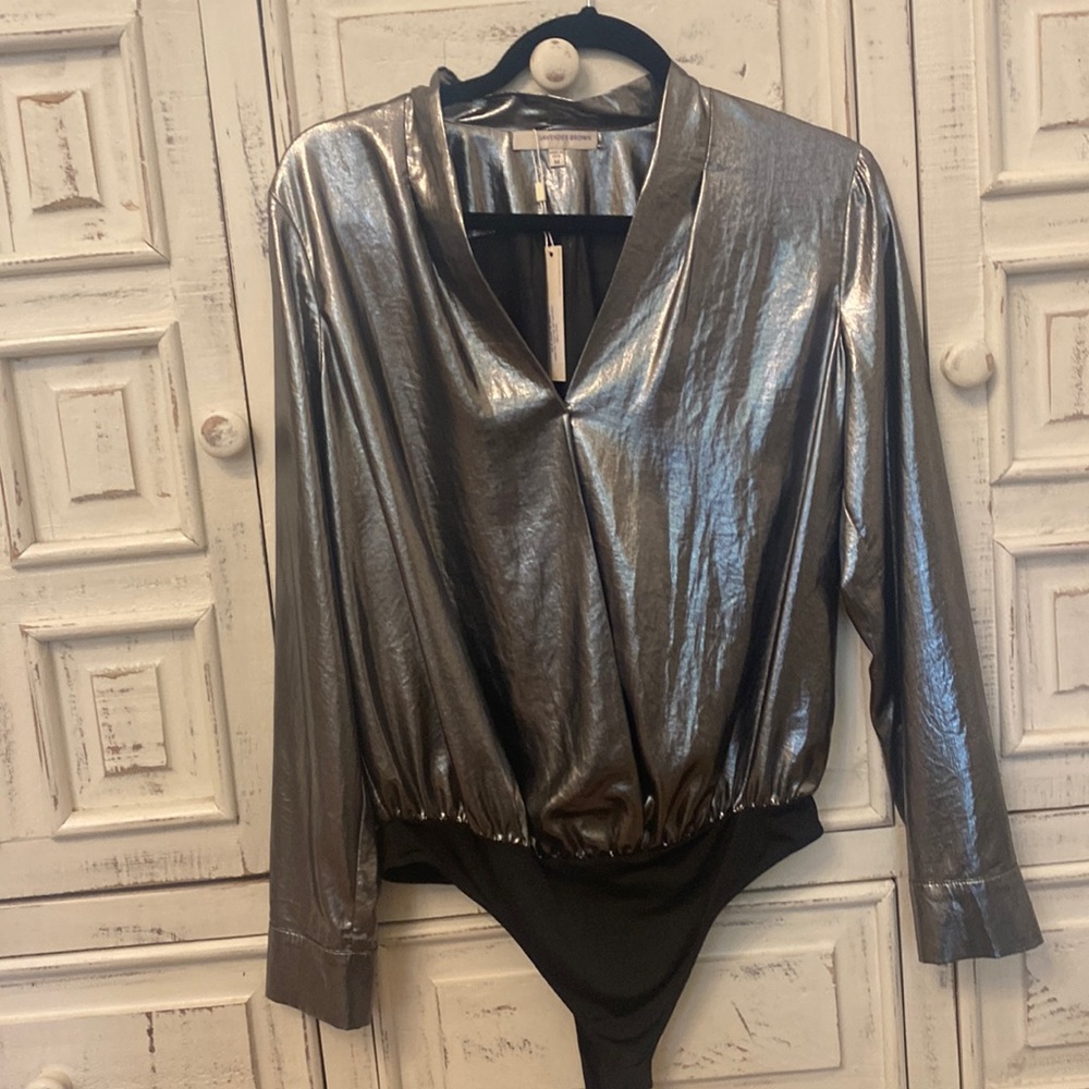 Lavender Brown Metallic Bodysuit, Never worn
